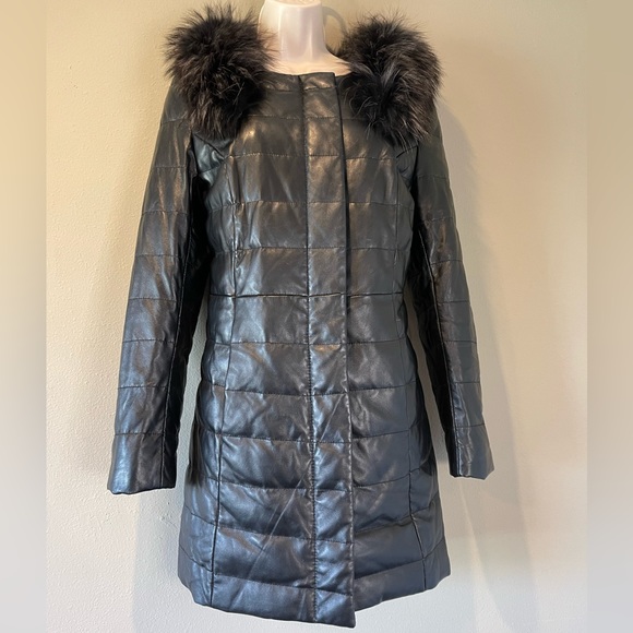 Kawakubo Lamb Leather Quilted Down feather filled Puffer Coat - Picture 3 of 12